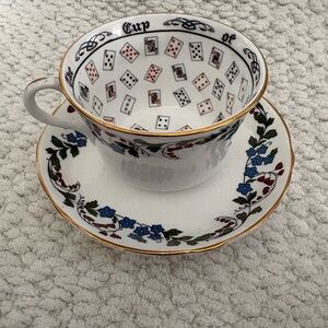 Playing Card Themed Teacup and Saucer